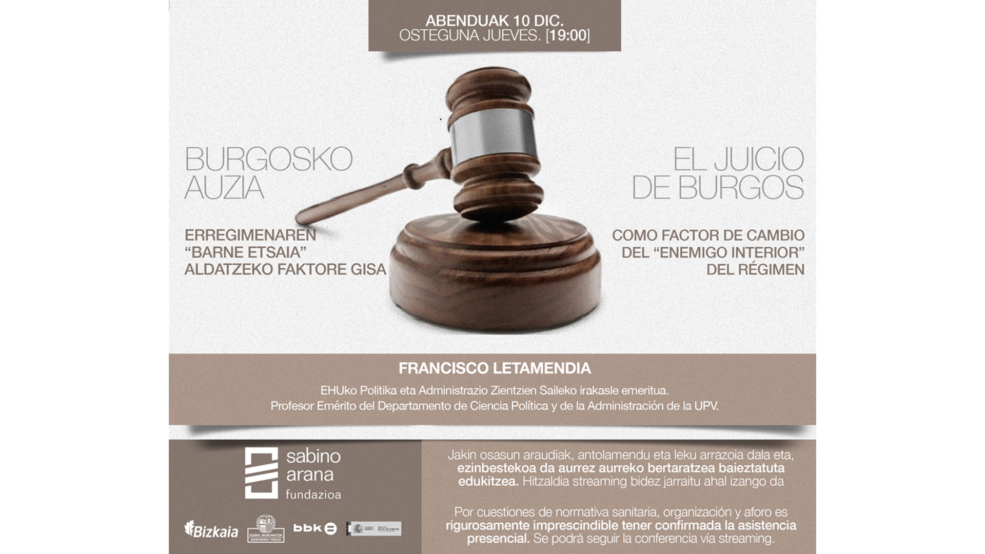 50 aniversario del Proceso de Burgos. Burgosko Epaiketaren 50. urteurrena